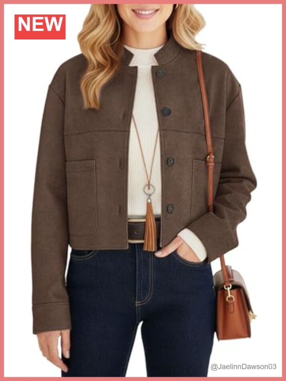 Womens Faux Suede Cropped Jacket Lightweight Oversized Motorcycle Bomber
